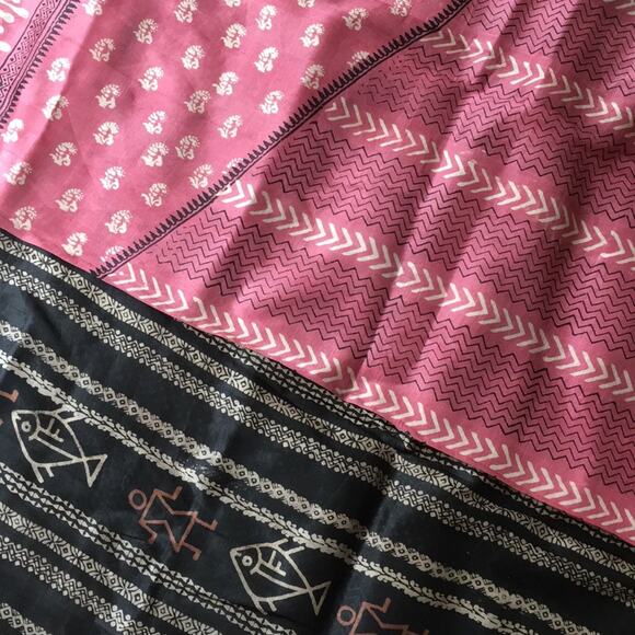 Sari Boho fabric Ocean theme NWOT black & mauve - Picture 8 of 8